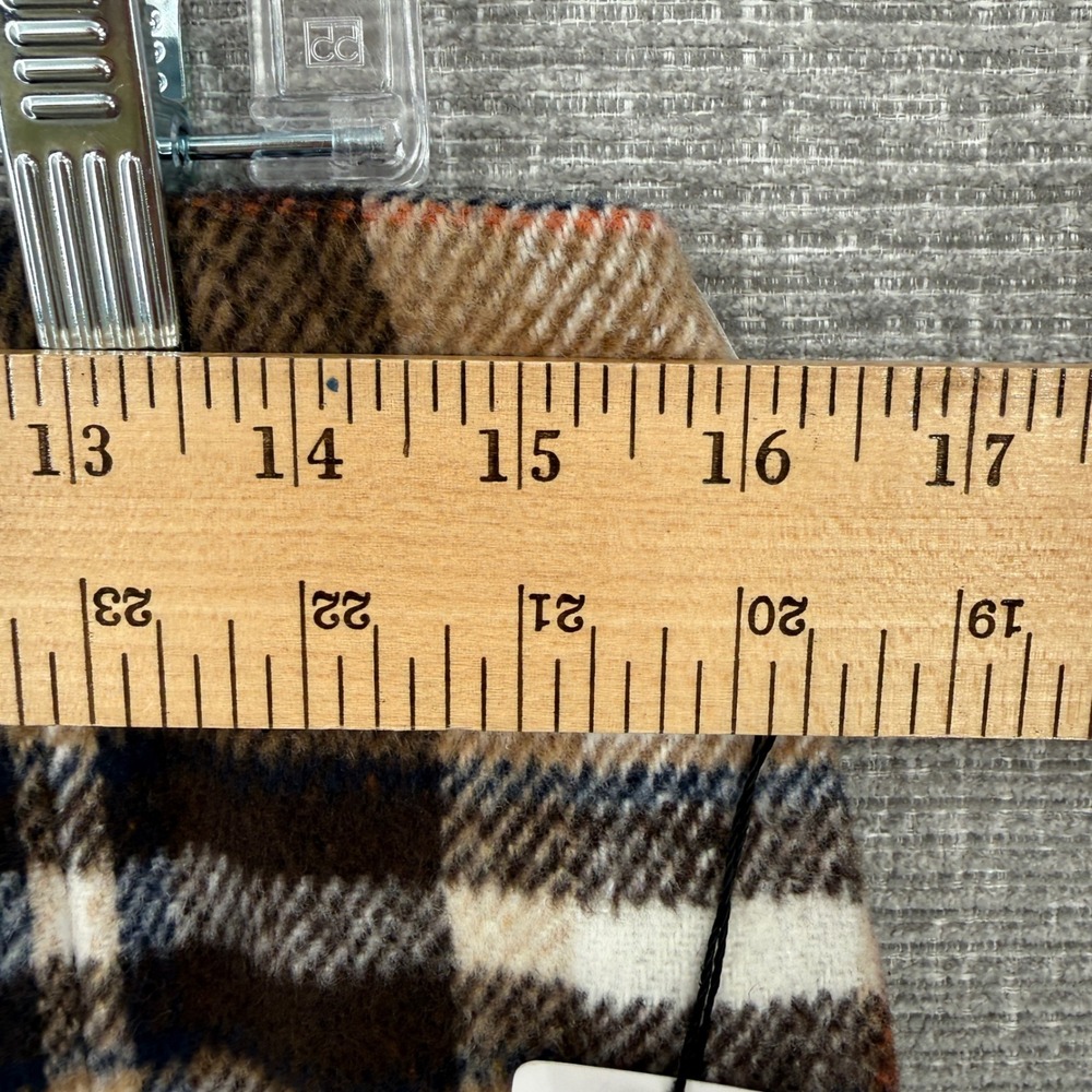 Y2K Plaid Wool Blend Pencil Skirt Women L Brown Plaid Lined Dark Academia Preppy - Picture 4 of 11